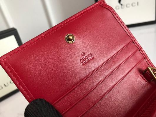 Gucci 625693 GG Marmont Card Case Wallet Red - luxibagsmall