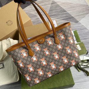 Gucci 631685 Ophidia GG KAI Medium Tote Bag Tan - luxibagsmall