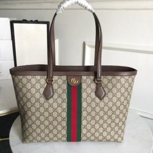 Gucci 631685 Ophidia GG Medium Tote Green and red Web - luxibagsmall