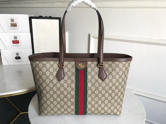 Gucci 631685 Ophidia GG Medium Tote Green and red Web - luxibagsmall