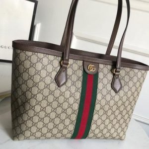 Gucci 631685 Ophidia GG Medium Tote Green and red Web - luxibagsmall