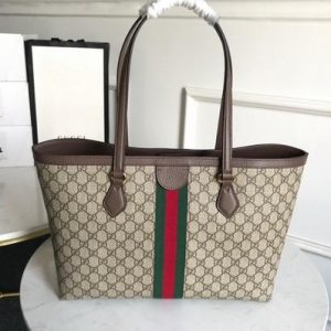 Gucci 631685 Ophidia GG Medium Tote Green and red Web - luxibagsmall