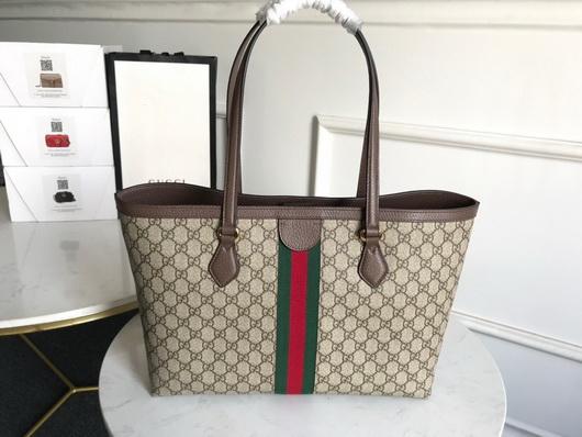 Gucci 631685 Ophidia GG Medium Tote Green and red Web - luxibagsmall