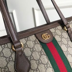 Gucci 631685 Ophidia GG Medium Tote Green and red Web - luxibagsmall