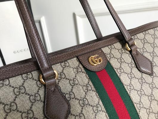 Gucci 631685 Ophidia GG Medium Tote Green and red Web - luxibagsmall