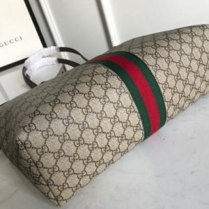 Gucci 631685 Ophidia GG Medium Tote Green and red Web - luxibagsmall