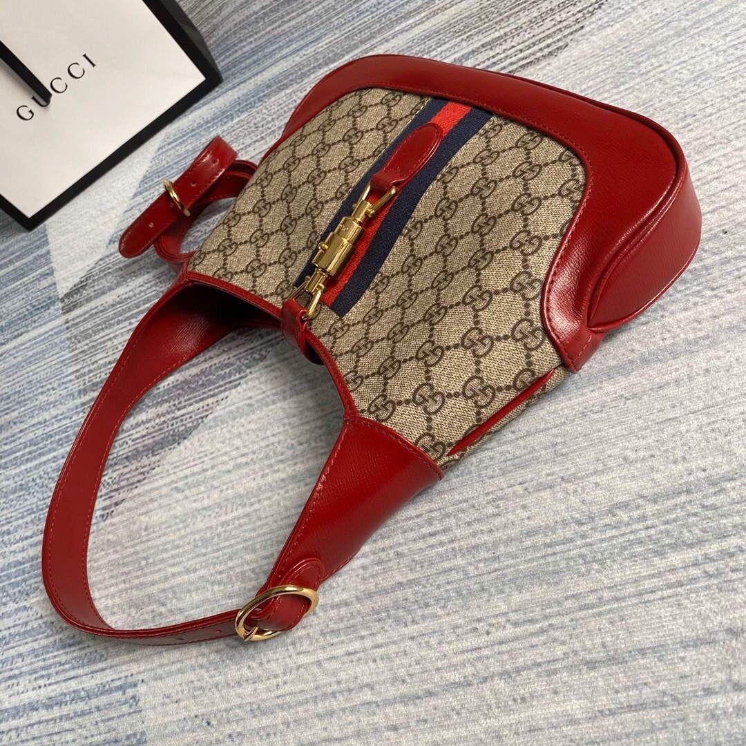 Gucci 636706 Jackie Vintage Underarm Bag Red - luxibagsmall