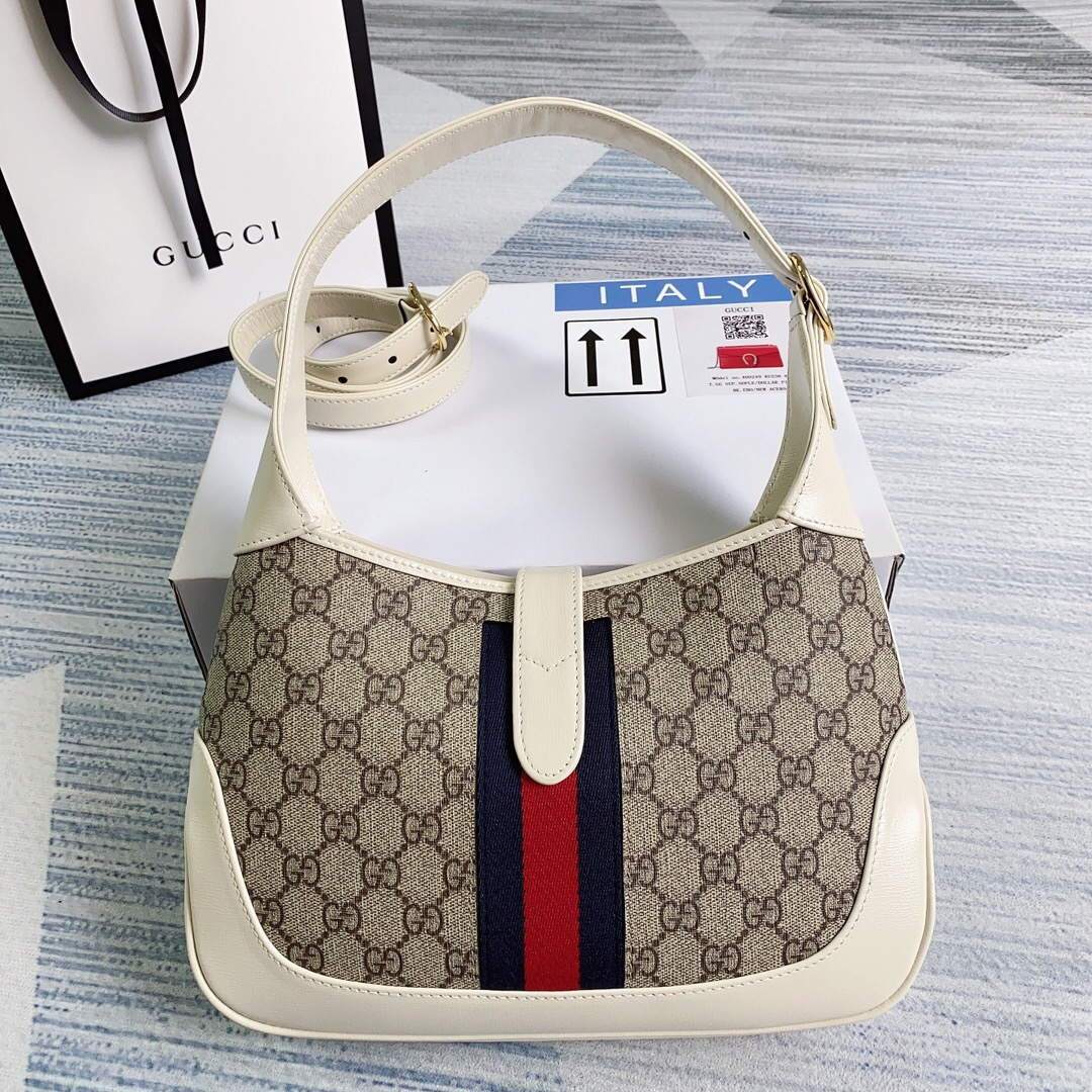 Gucci 636706 Jackie Vintage Underarm Bag White - luxibagsmall