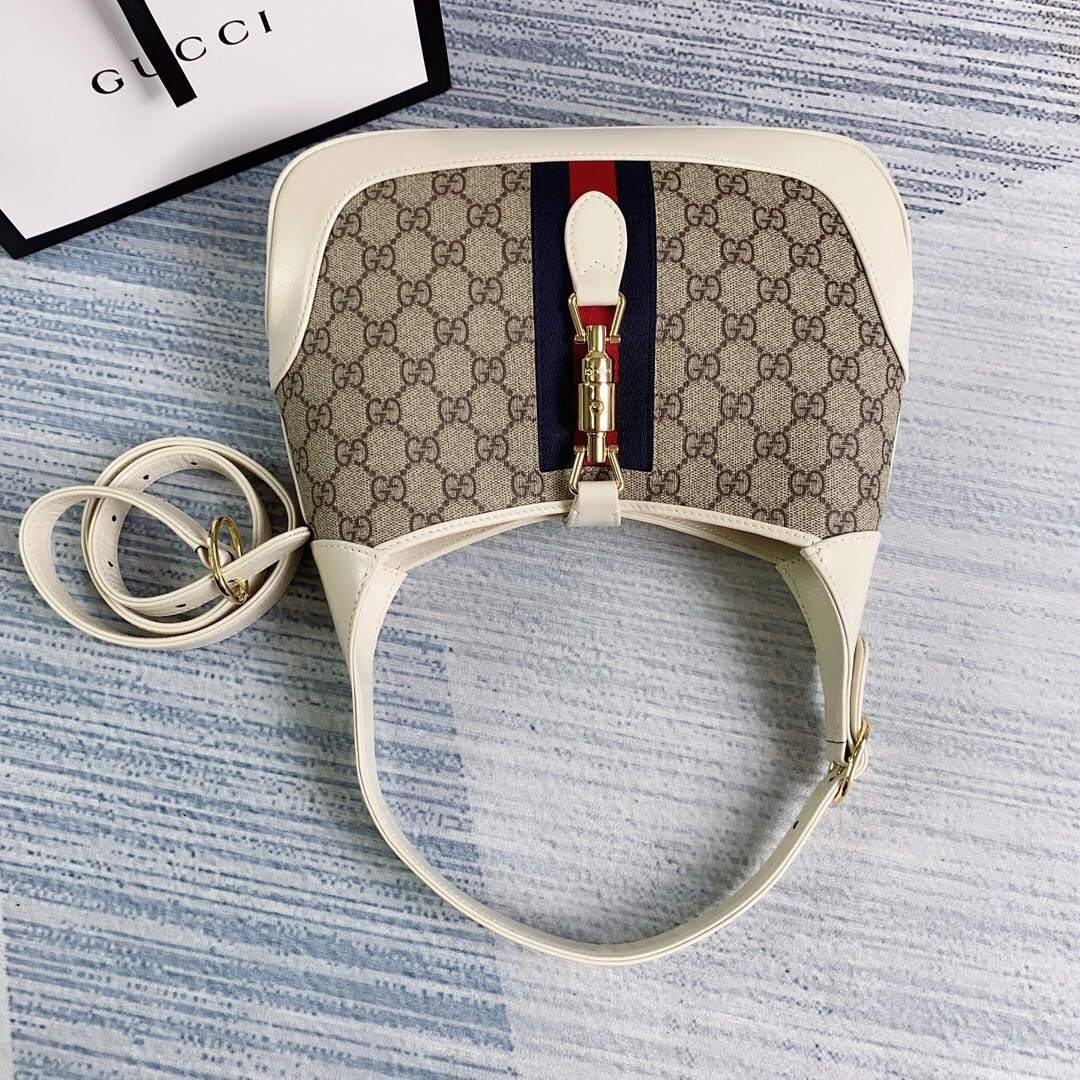 Gucci 636706 Jackie Vintage Underarm Bag White - luxibagsmall