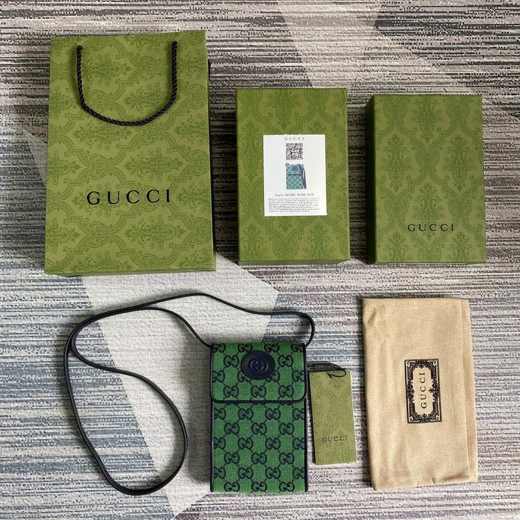 Gucci 657582 GG Multicolour mini bag Green - luxibagsmall