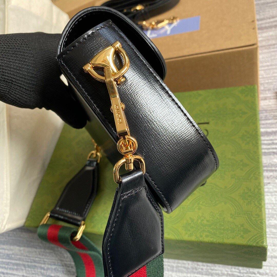 Gucci 658574 Gucci Horsebit 1955 Mini Bag Black - luxibagsmall