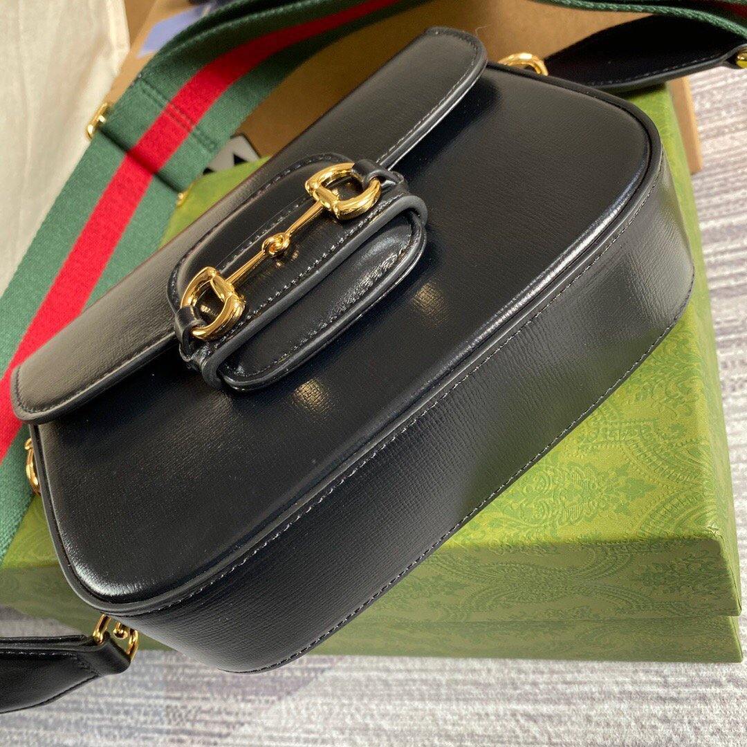 Gucci 658574 Gucci Horsebit 1955 Mini Bag Black - luxibagsmall