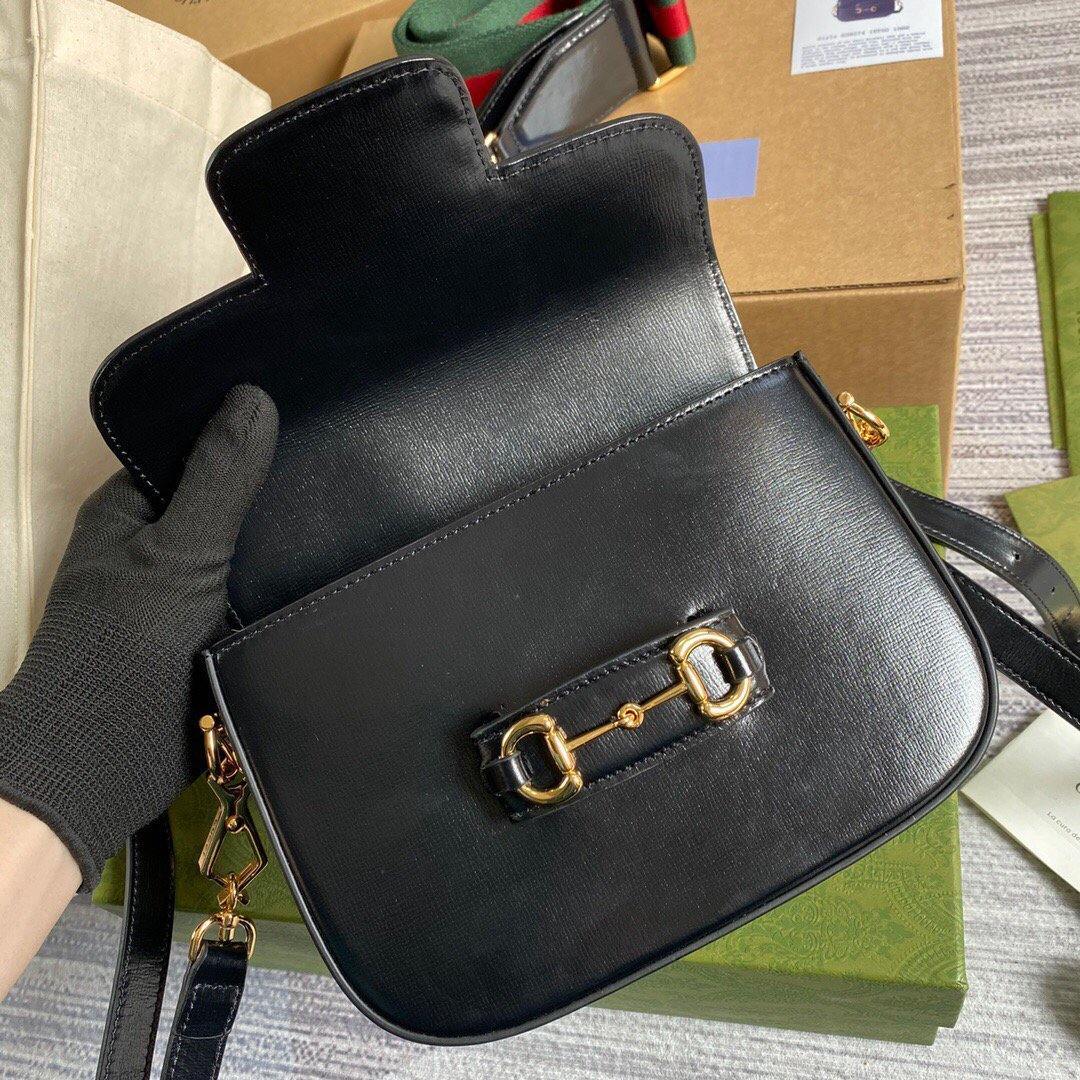 Gucci 658574 Gucci Horsebit 1955 Mini Bag Black - luxibagsmall