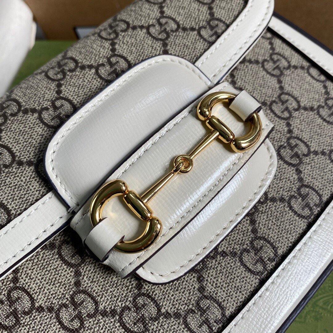 Gucci 658574 Gucci Horsebit 1955 Mini Bag White Gray - luxibagsmall