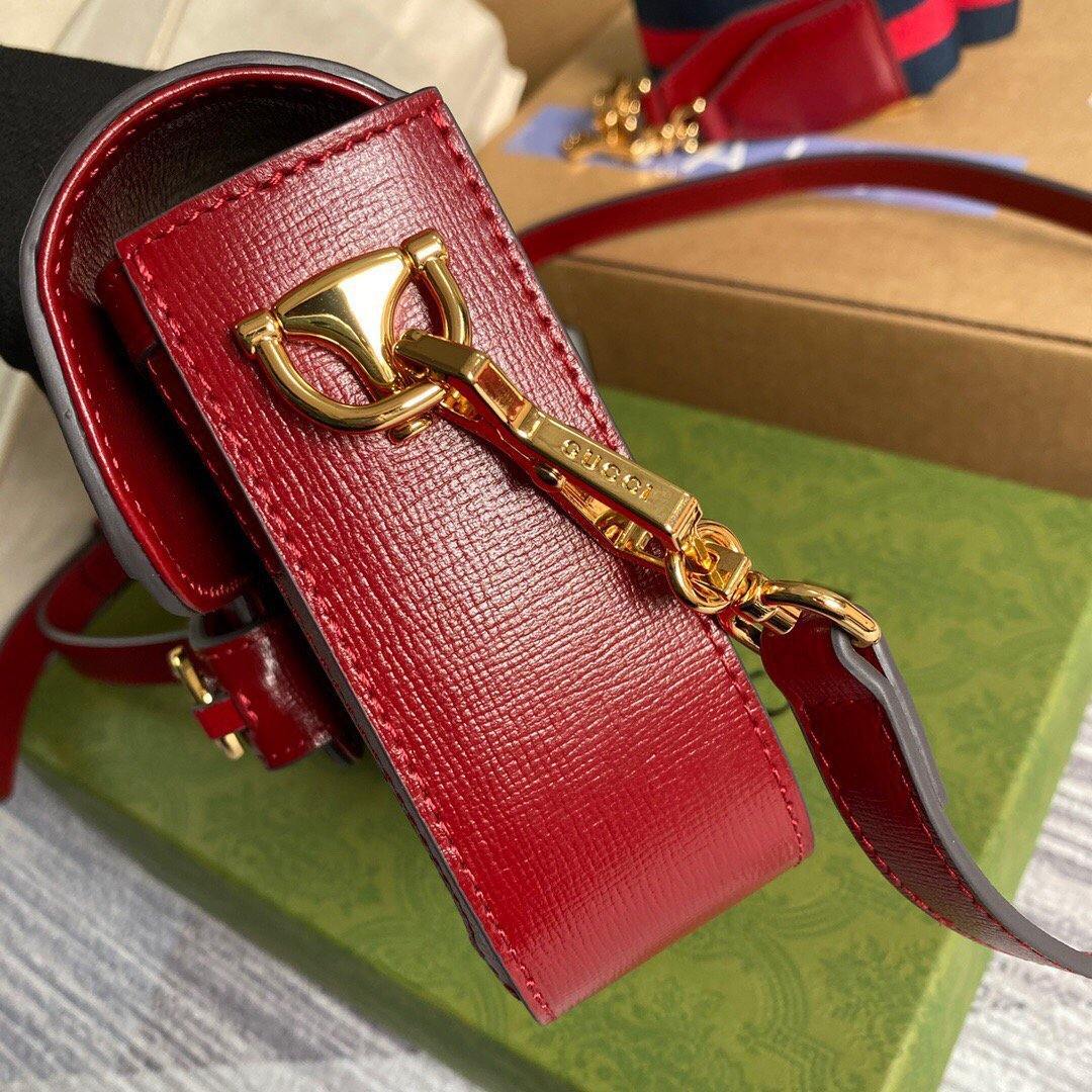 Gucci 658574 Gucci Horsebit 1955 Mini Bag Red - luxibagsmall