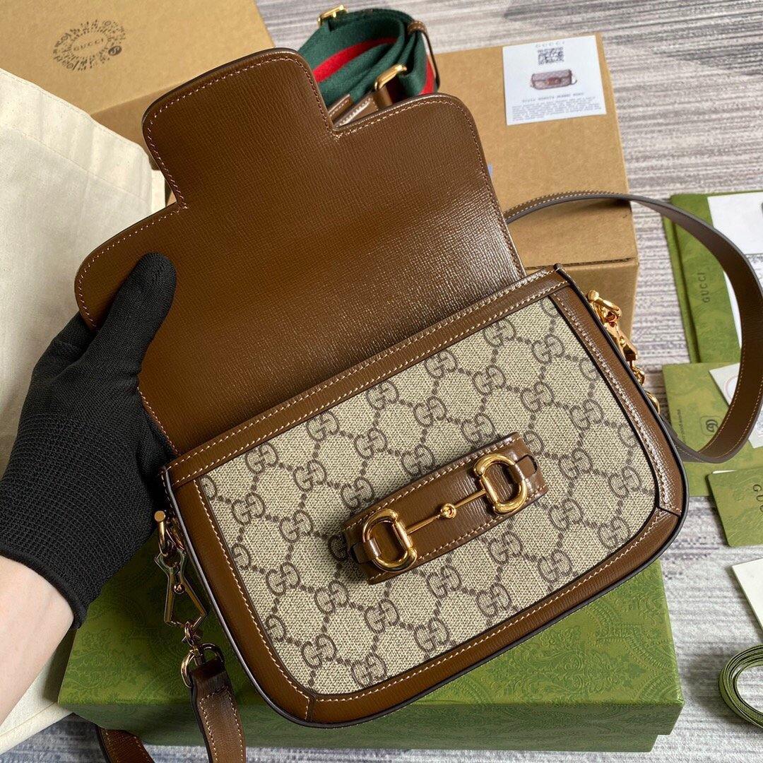 Gucci 658574 Gucci Horsebit 1955 Mini Bag Brown - luxibagsmall