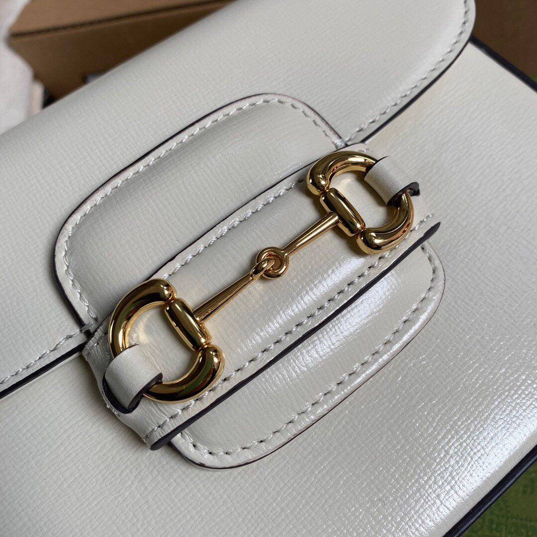 Gucci 658574 Gucci Horsebit 1955 Mini Bag White - luxibagsmall