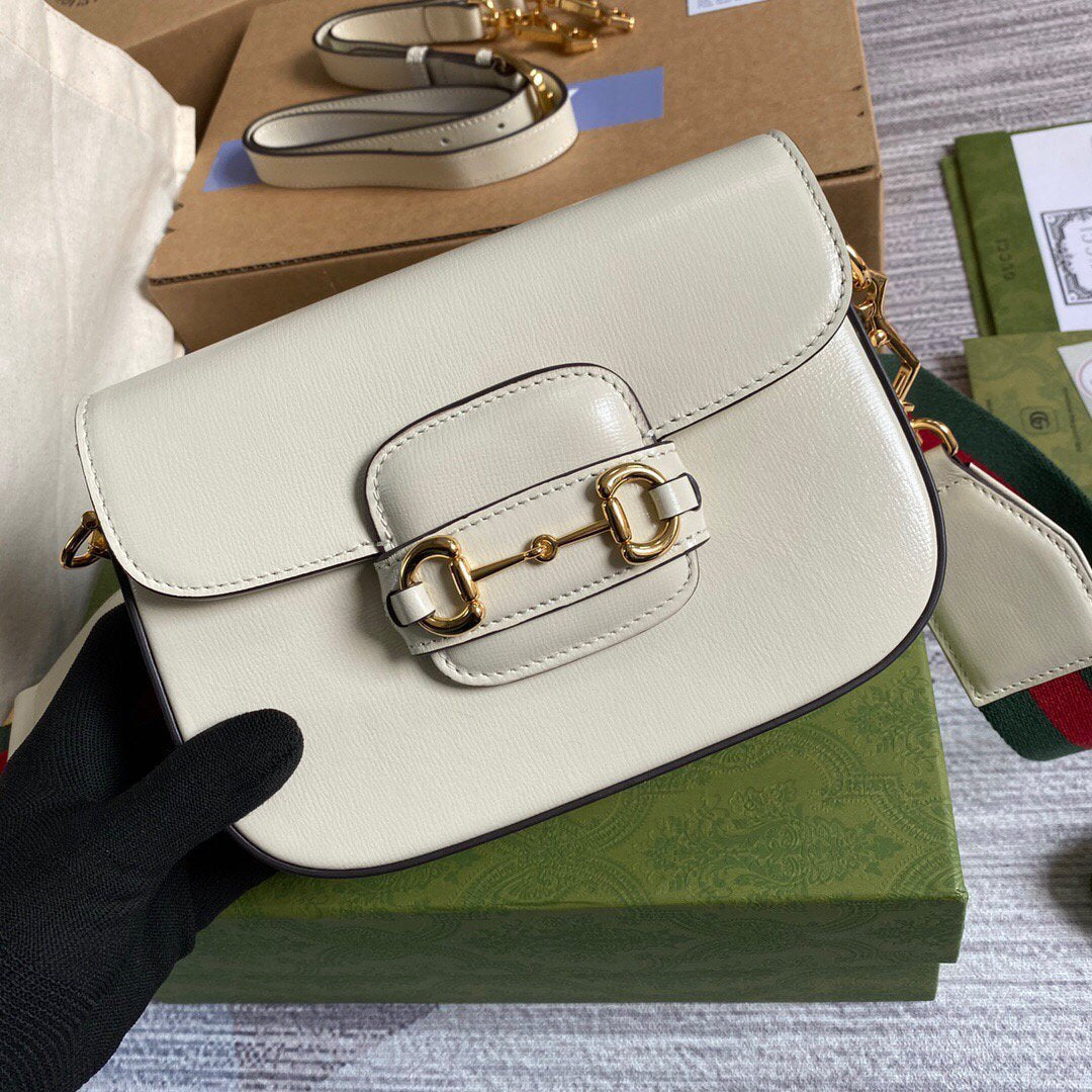 Gucci 658574 Gucci Horsebit 1955 Mini Bag White - luxibagsmall