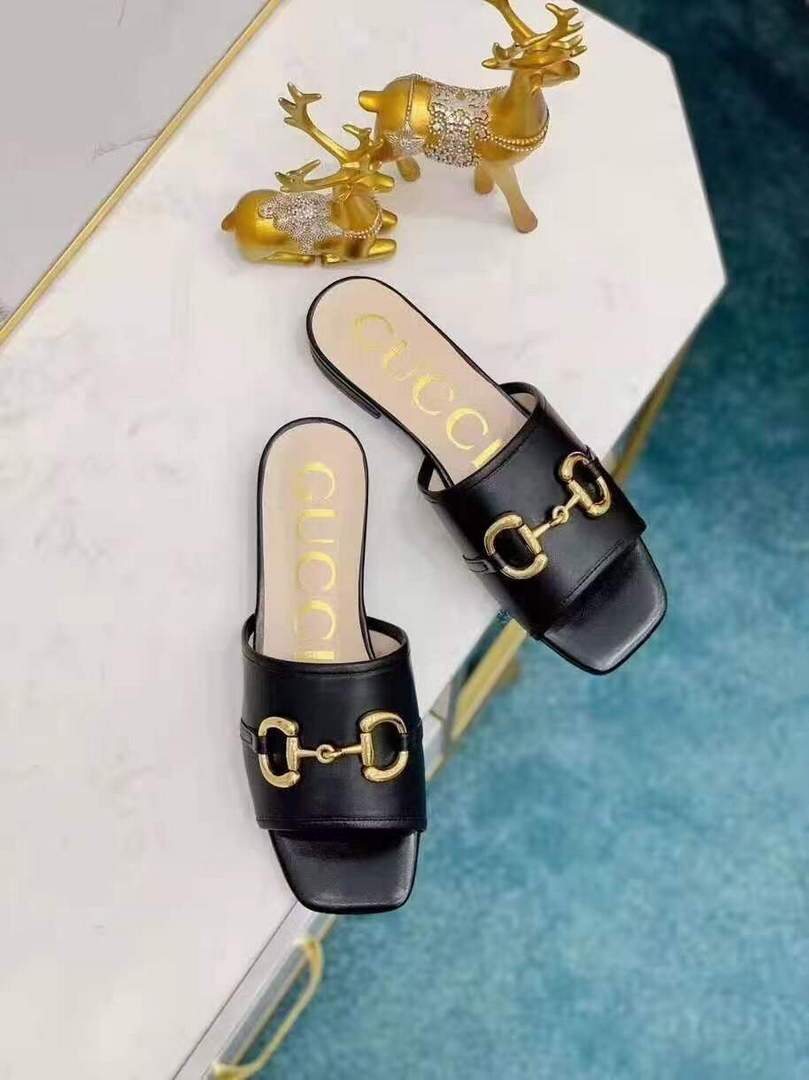 Gucci 663880 Online Exclusive Sandal With Leather Black - luxibagsmall