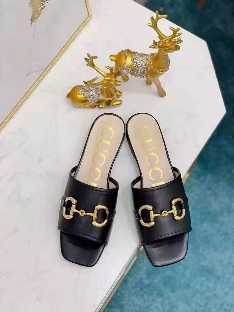 Gucci 663880 Online Exclusive Sandal With Leather Black - luxibagsmall