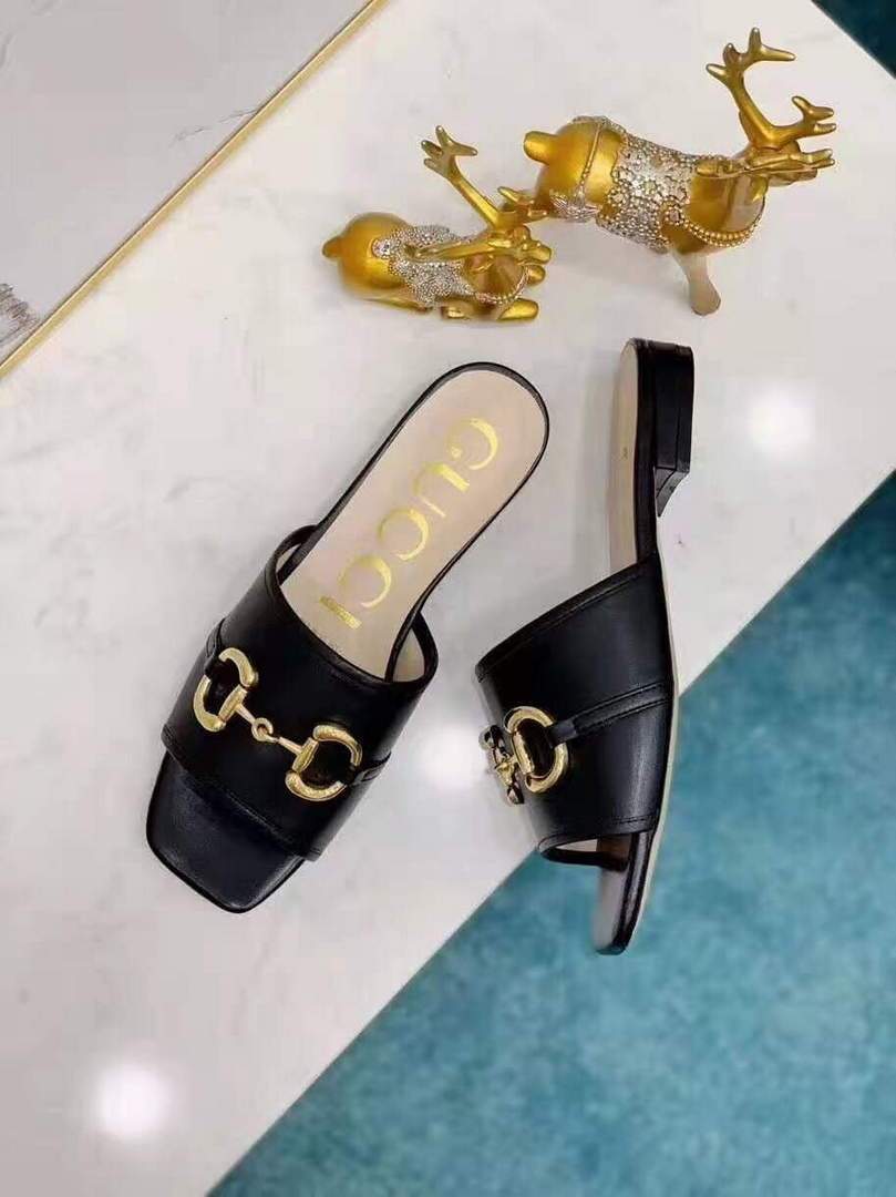 Gucci 663880 Online Exclusive Sandal With Leather Black - luxibagsmall