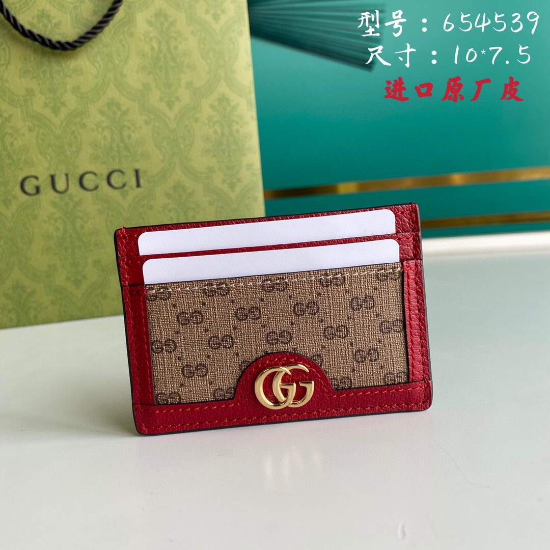 Gucci Card holders coin cases for women's Doraemon x Gucci card case 654539 Red - luxibagsmall