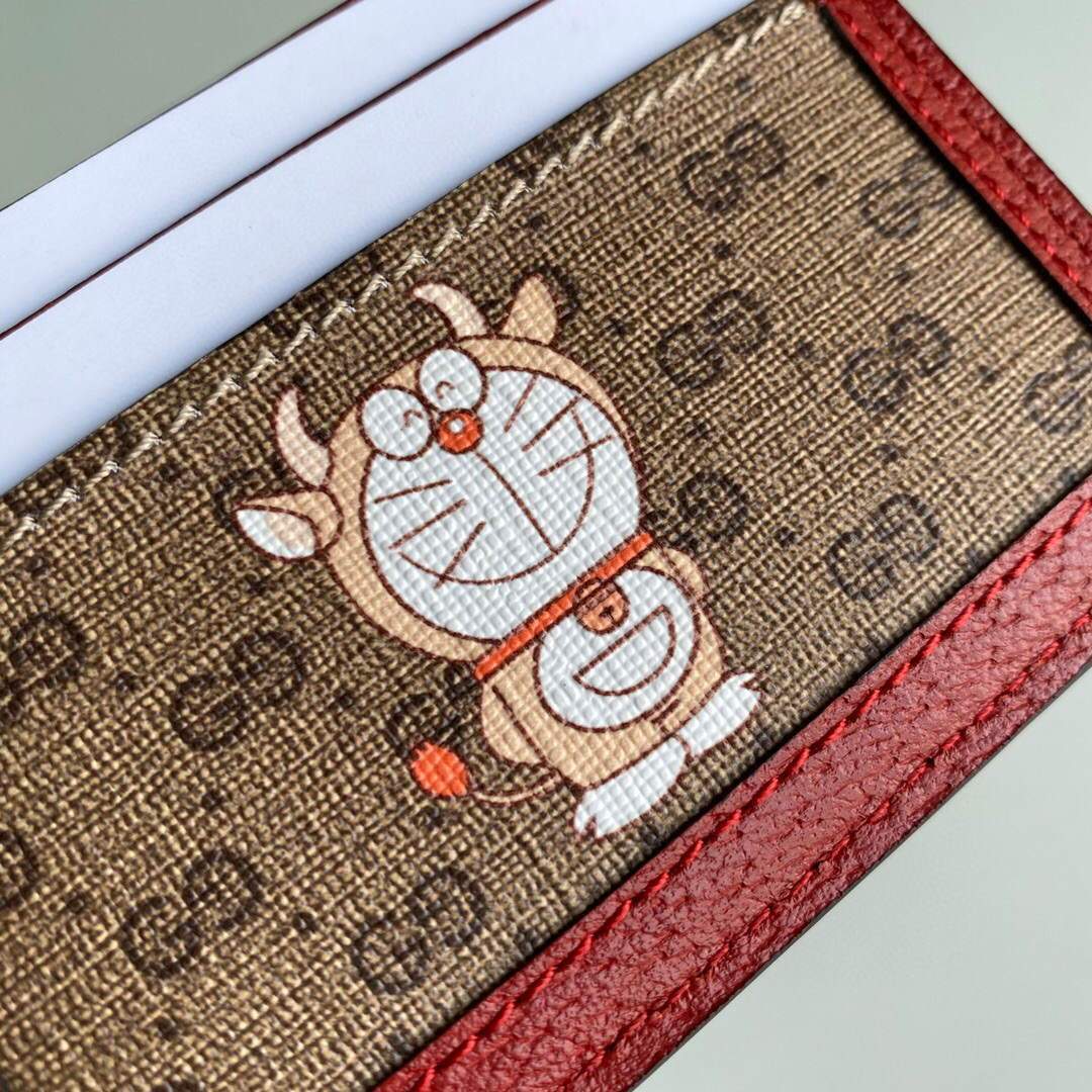 Gucci Card holders coin cases for women's Doraemon x Gucci card case 654539 Red - luxibagsmall
