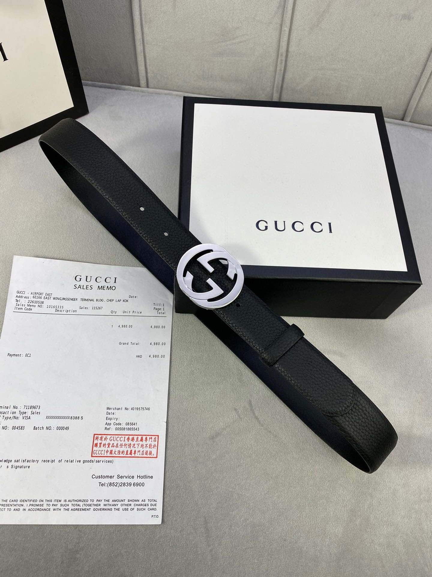 Gucci Women Men's Leather Belt with Double G Buckle 30MM 19017 Black - luxibagsmall