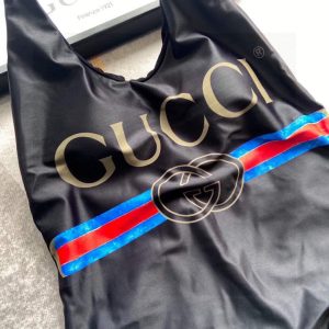 Gucci Women's Sparkling swimsuit with Gucci logo 501899 Black - luxibagsmall