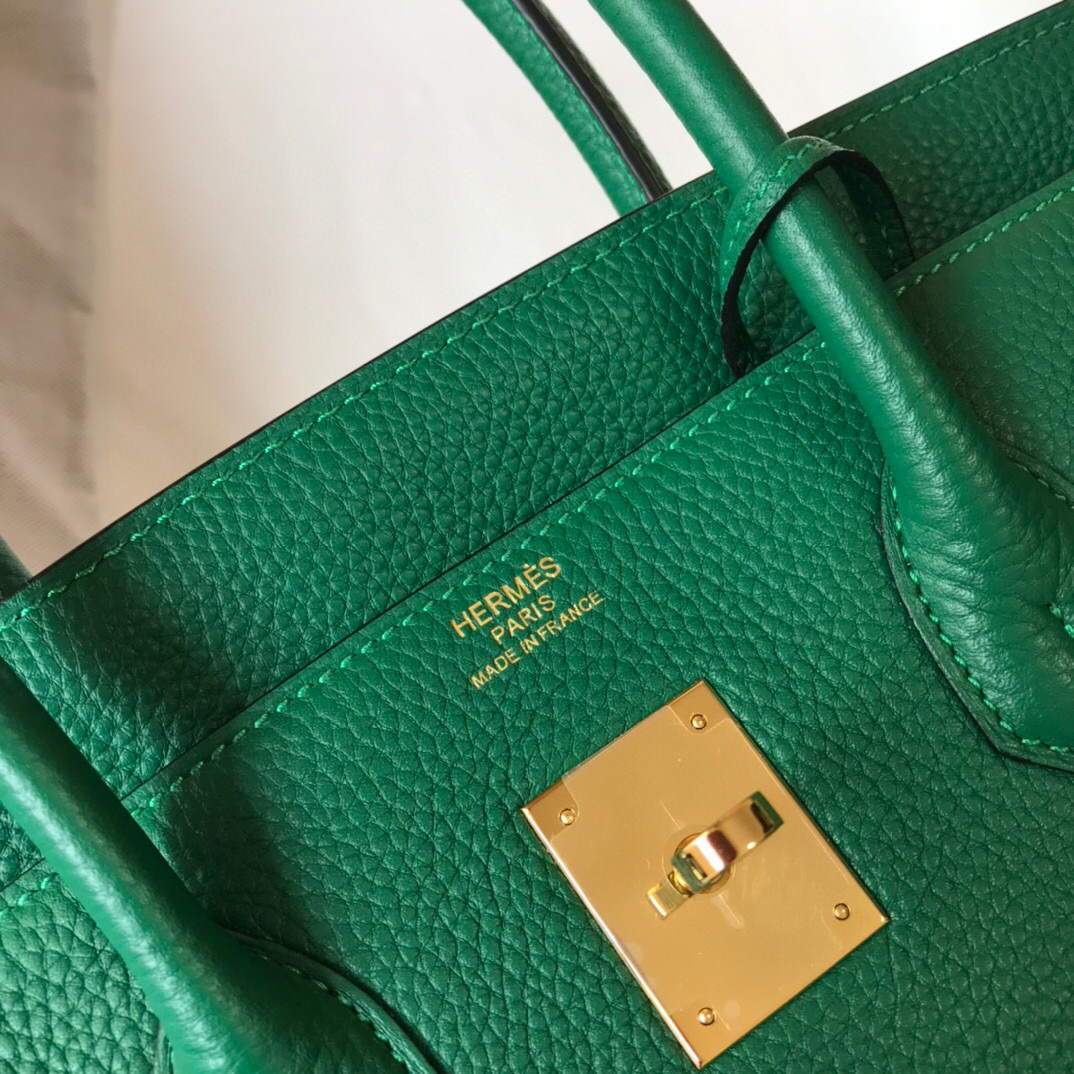 Hermes Birkin Designer Tote Bag Togo Leather 28339 Green - luxibagsmall