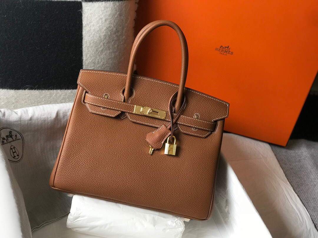 Hermes Birkin Designer Tote Bag Togo Leather 28340 Tan - luxibagsmall