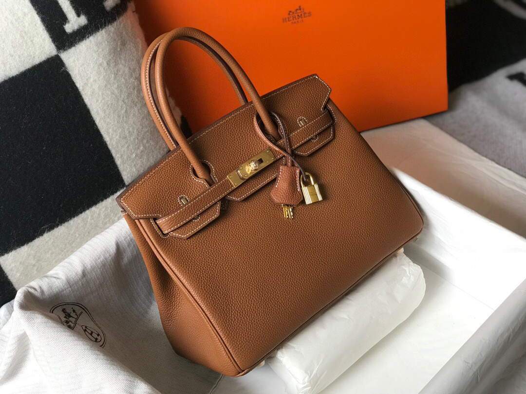 Hermes Birkin Designer Tote Bag Togo Leather 28340 Tan - luxibagsmall