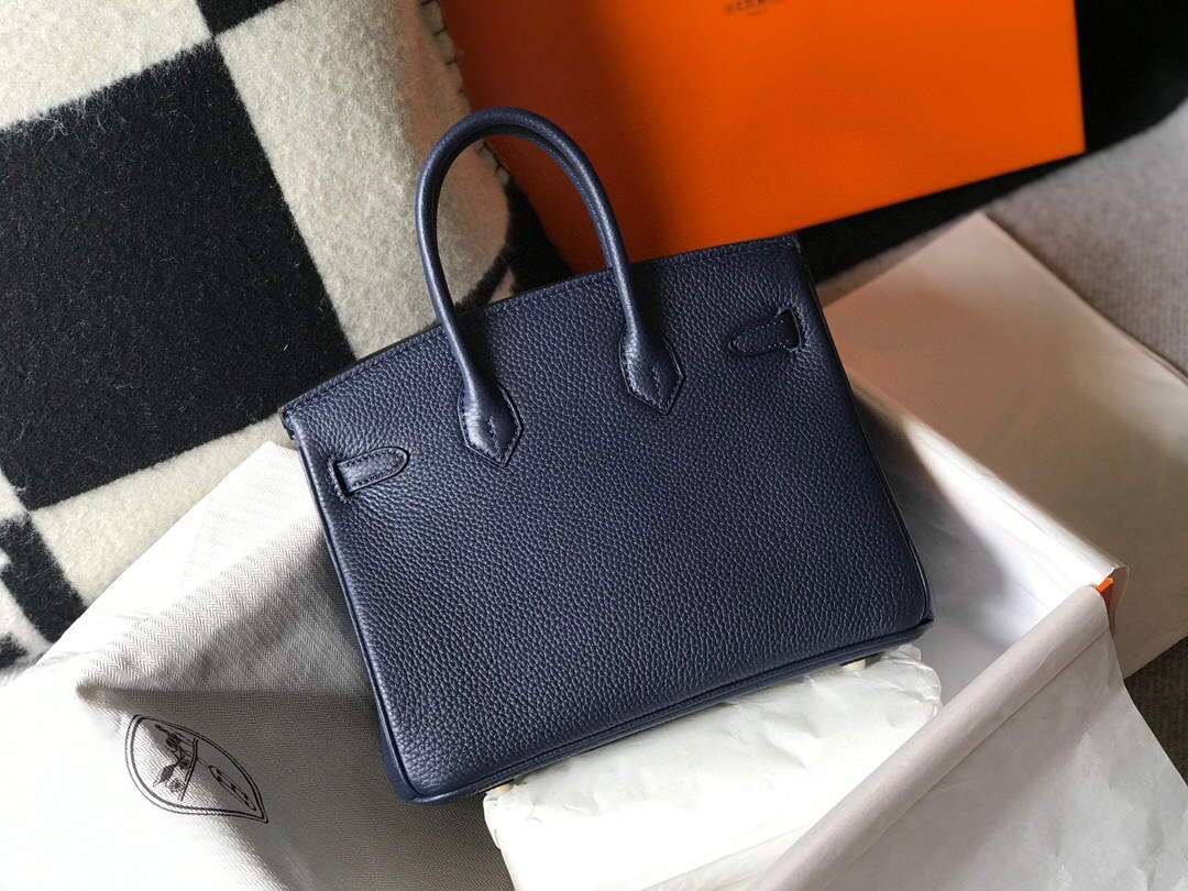 Hermes Birkin Designer Tote Bag Togo Leather 28341 Dark Blue - luxibagsmall