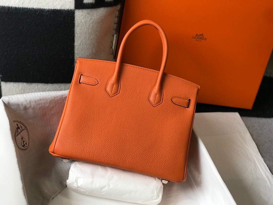 Hermes Birkin Designer Tote Bag Togo Leather 28342 Orange - luxibagsmall