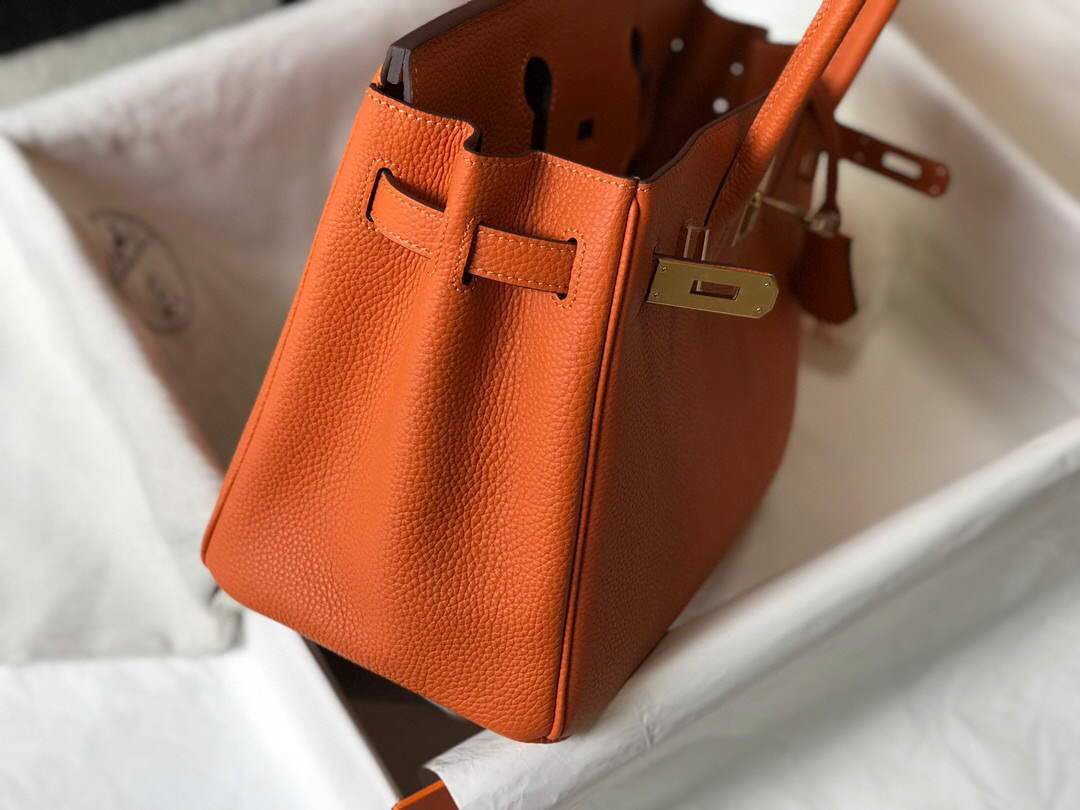 Hermes Birkin Designer Tote Bag Togo Leather 28342 Orange - luxibagsmall