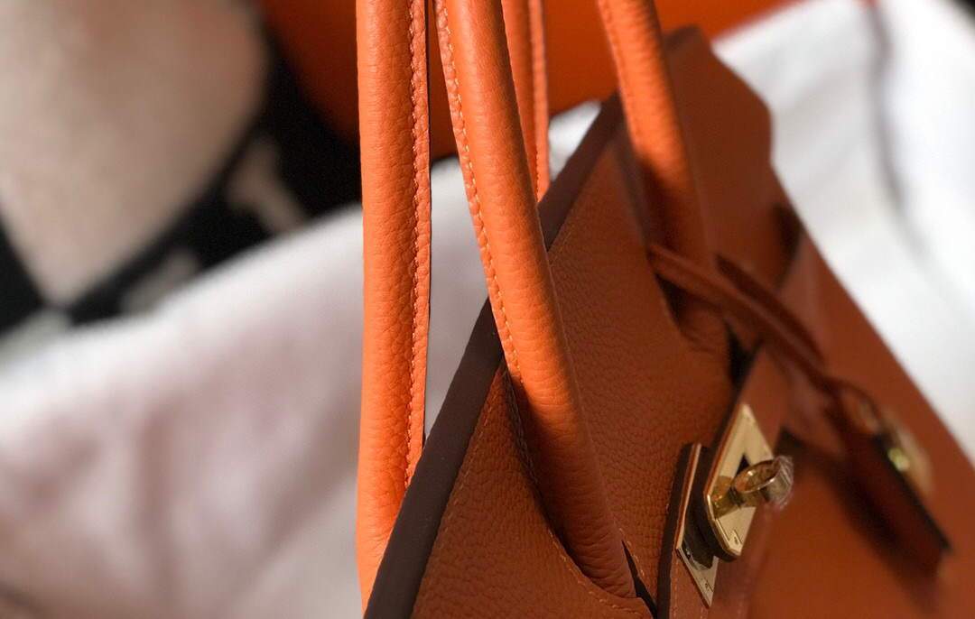 Hermes Birkin Designer Tote Bag Togo Leather 28342 Orange - luxibagsmall