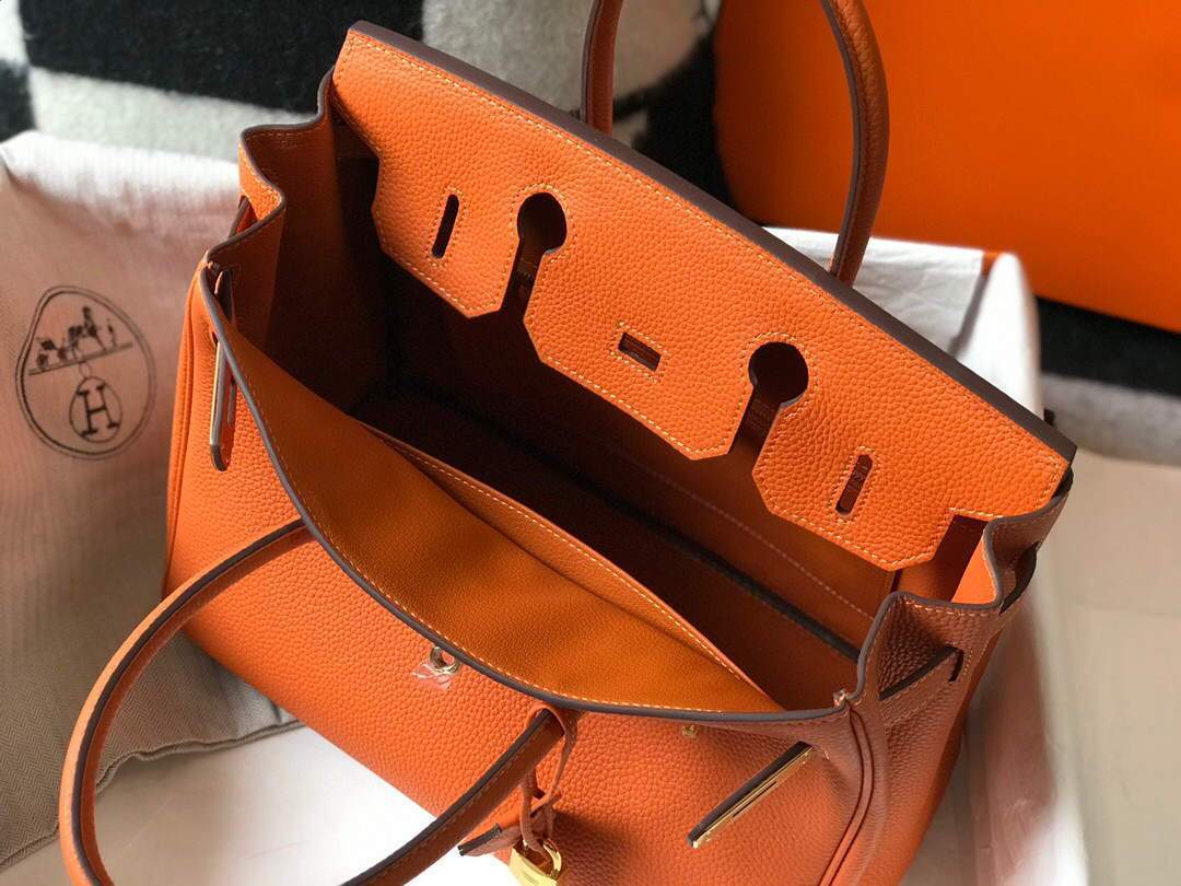 Hermes Birkin Designer Tote Bag Togo Leather 28342 Orange - luxibagsmall