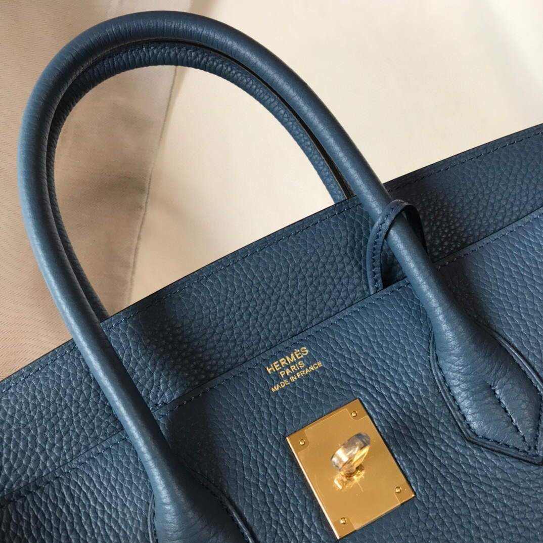 Hermes Birkin Designer Tote Bag Togo Leather 28345 Navy Blue - luxibagsmall