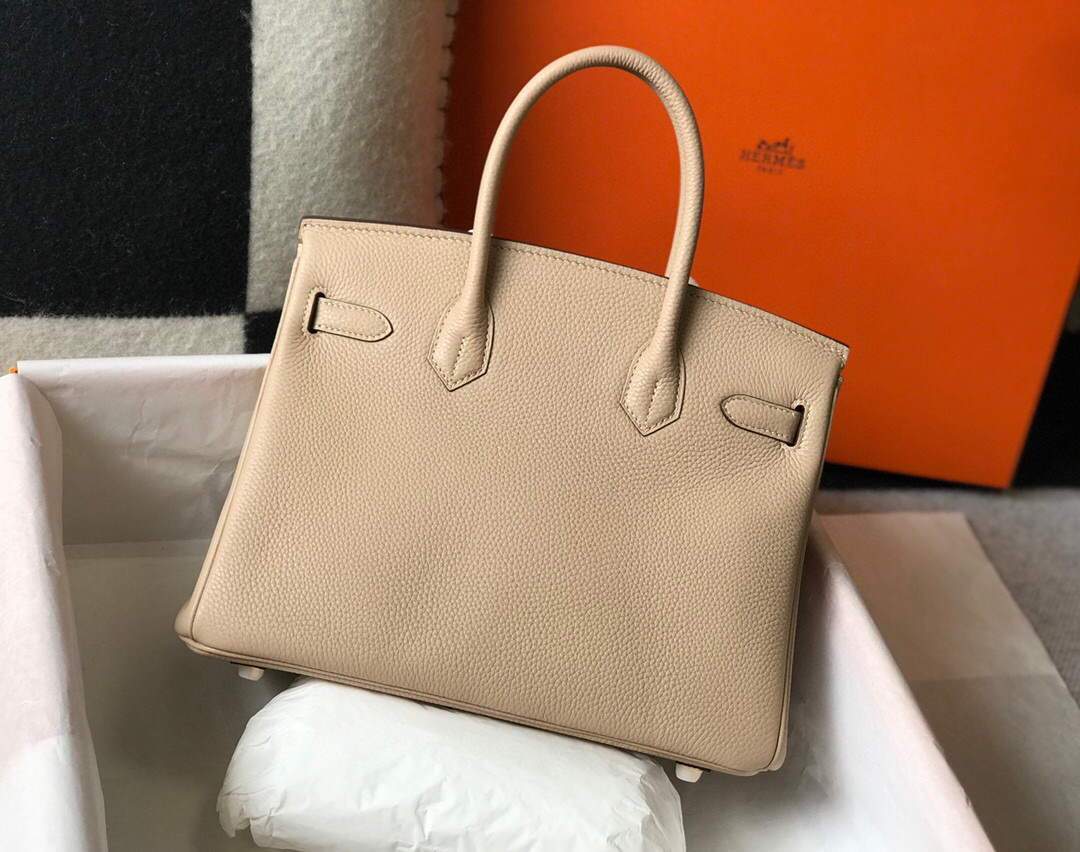 Hermes Birkin Designer Tote Bag Togo Leather 28347 Apricot - luxibagsmall