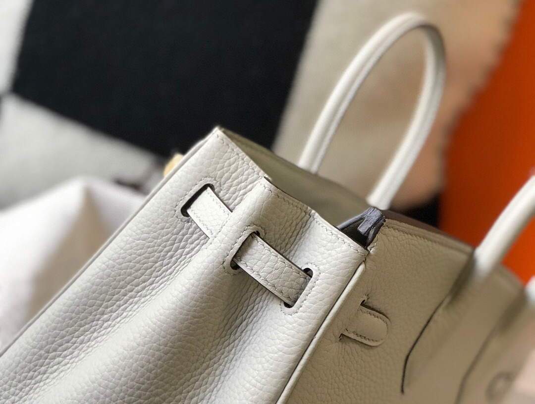 Hermes Birkin Designer Tote Bag Togo Leather 28348 White - luxibagsmall