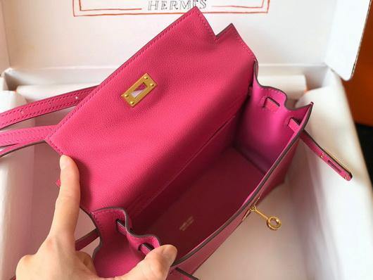 Hermes Kelly Danse 22cm Leather Bag 20351 Plum - luxibagsmall