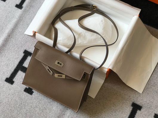 Hermes Kelly Danse 22cm Leather Bag 20352 Brown - luxibagsmall