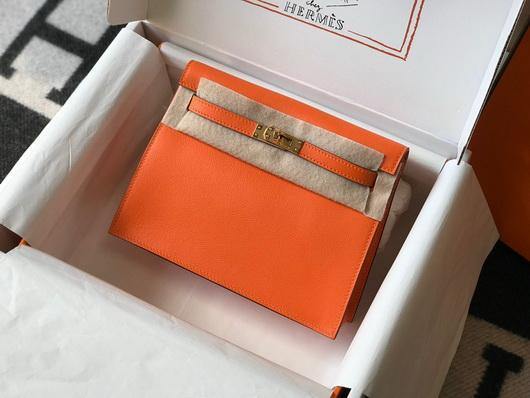 Hermes Kelly Danse 22cm Leather Bag 20355 Orange - luxibagsmall