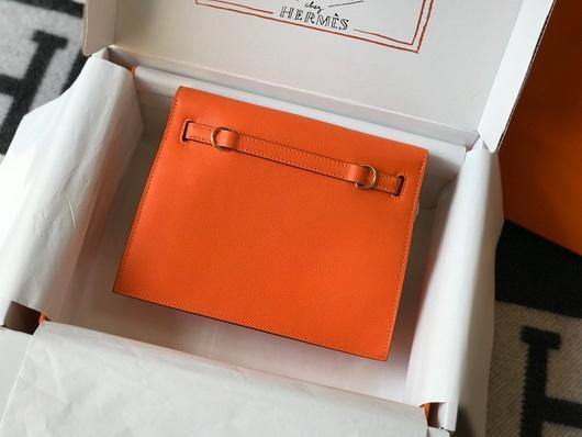 Hermes Kelly Danse 22cm Leather Bag 20355 Orange - luxibagsmall