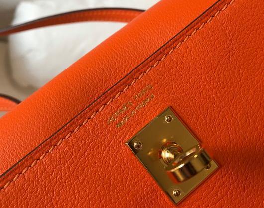 Hermes Kelly Danse 22cm Leather Bag 20355 Orange - luxibagsmall