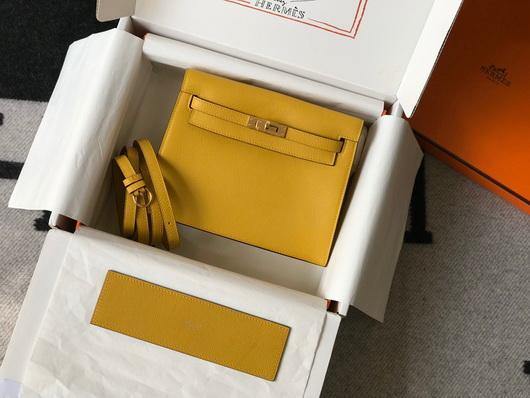 Hermes Kelly Danse 22cm Leather Bag 20357 Yellow - luxibagsmall