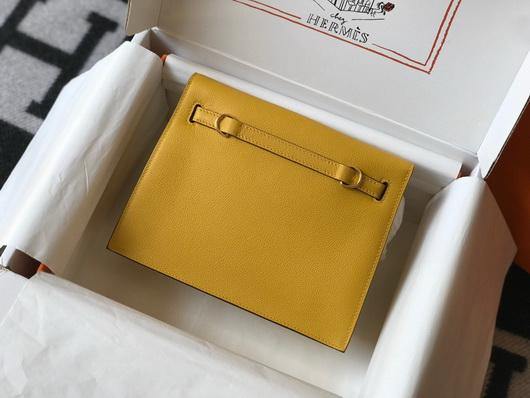 Hermes Kelly Danse 22cm Leather Bag 20357 Yellow - luxibagsmall