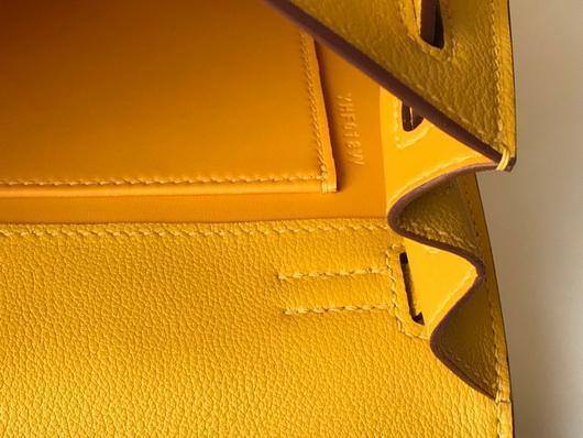 Hermes Kelly Danse 22cm Leather Bag 20357 Yellow - luxibagsmall