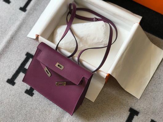 Hermes Kelly Danse 22cm Leather Bag 20358 Purple - luxibagsmall