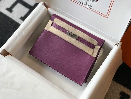 Hermes Kelly Danse 22cm Leather Bag 20358 Purple - luxibagsmall